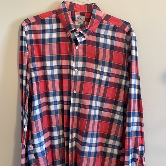 Set of 2 Mens J Crew Summer Plaid and Light weight button shirt size Large - Picture 2 of 3